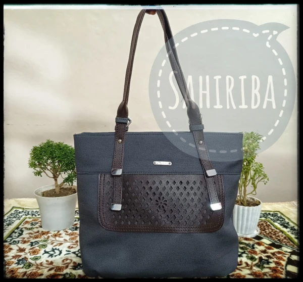 Elegant Shoulder Tote dark gray